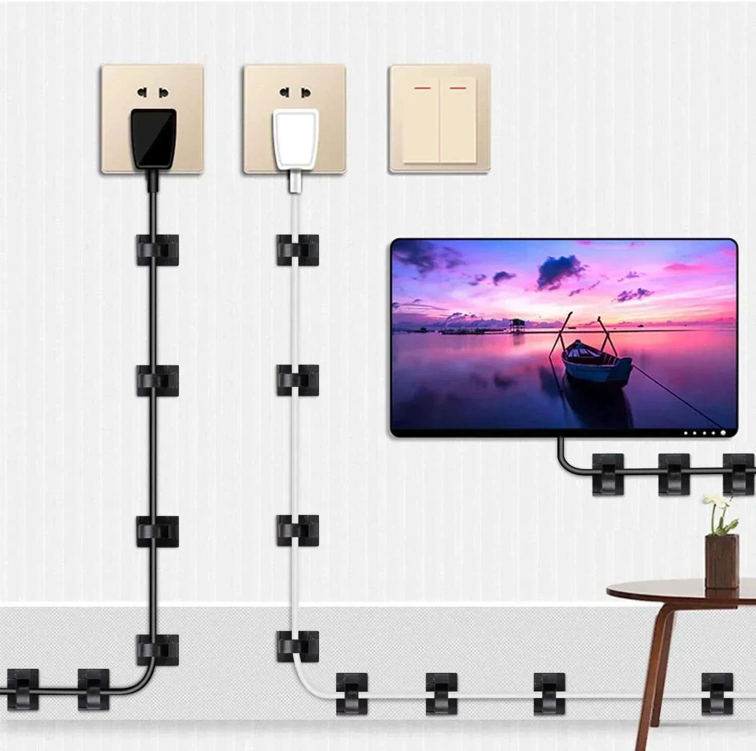 Adhesive USB Cable Organizer C - Cable Staple Clip recension och pris